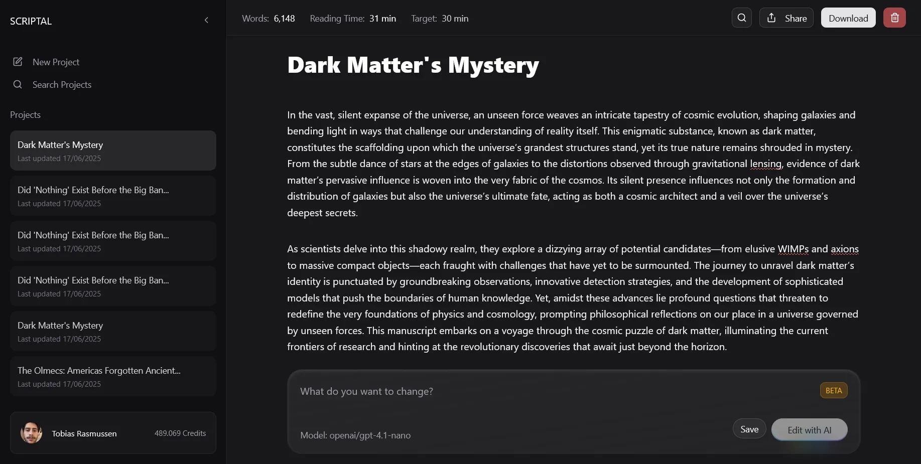 Scriptal App Preview